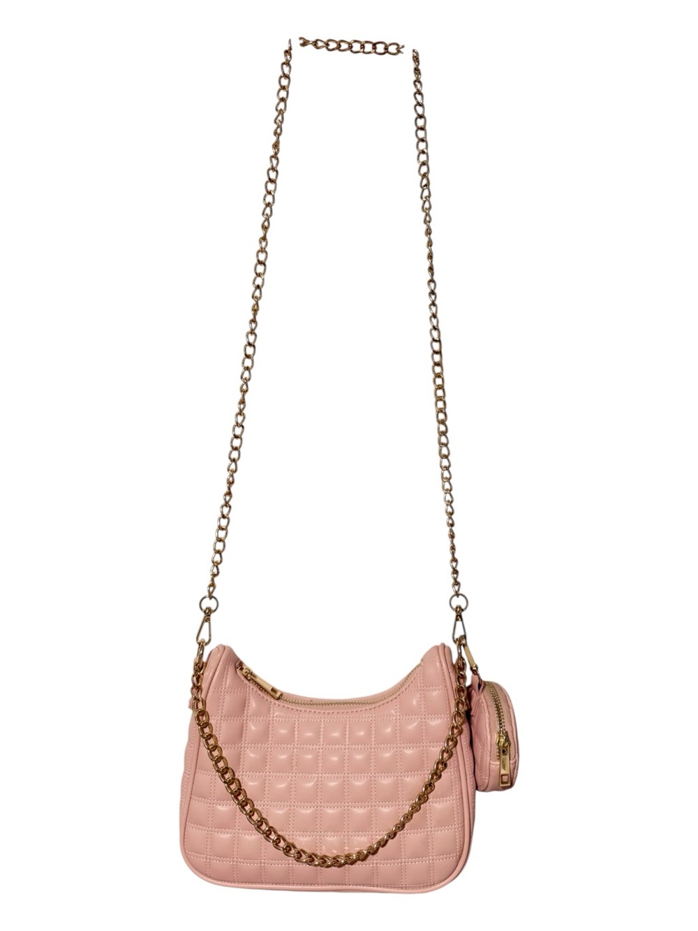 Forever 21 Quilted Pink Chain-Handle Crossbody Bag